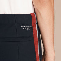 NAVY Pantalon de survêtement à rayures sportswear en coton mélangé