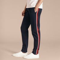 NAVY Pantalon de survêtement à rayures sportswear en coton mélangé