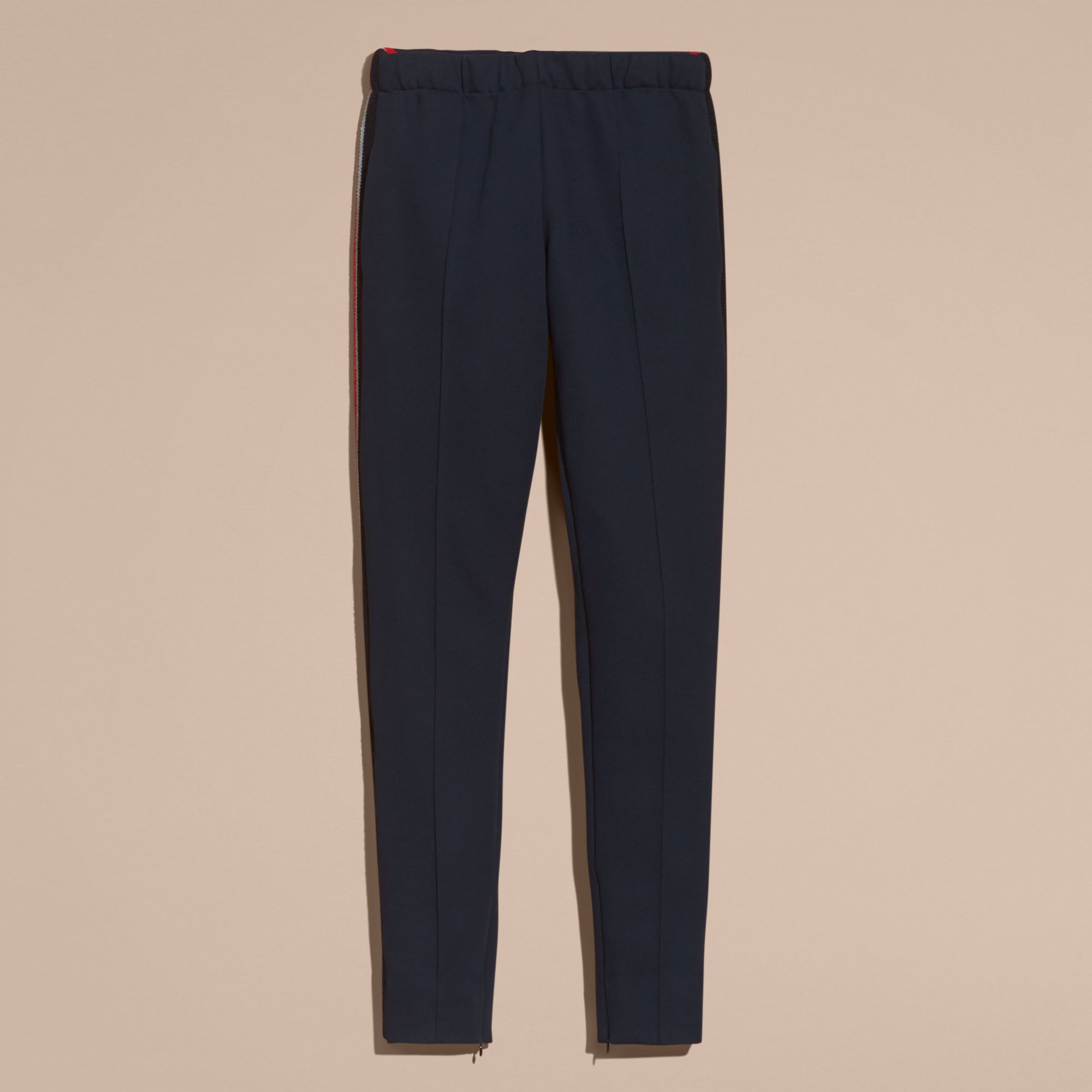 NAVY Pantalon de survêtement à rayures sportswear en coton mélangé
