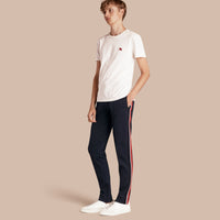 NAVY Pantalon de survêtement à rayures sportswear en coton mélangé