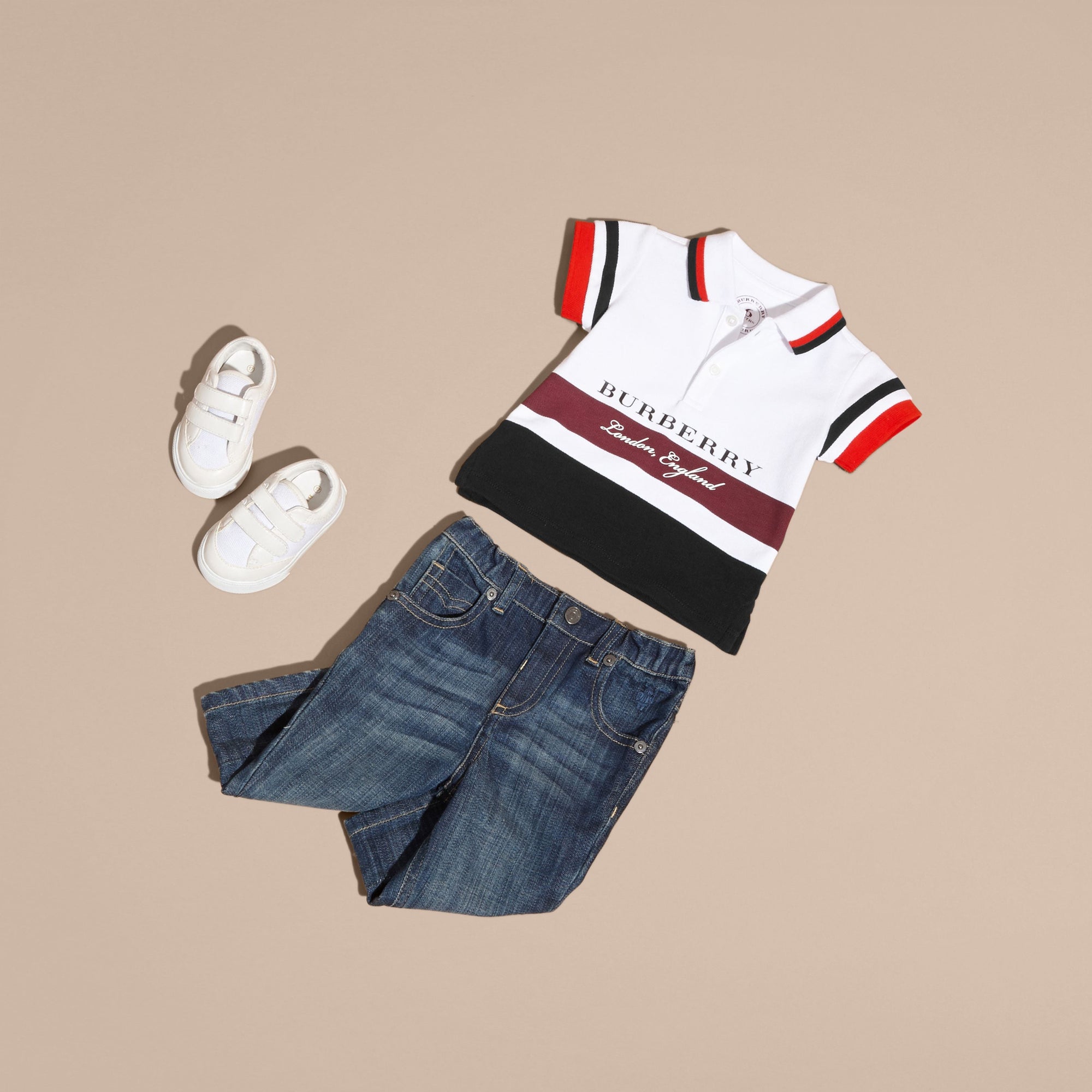 CLARET Polo en piqué de coton à rayures