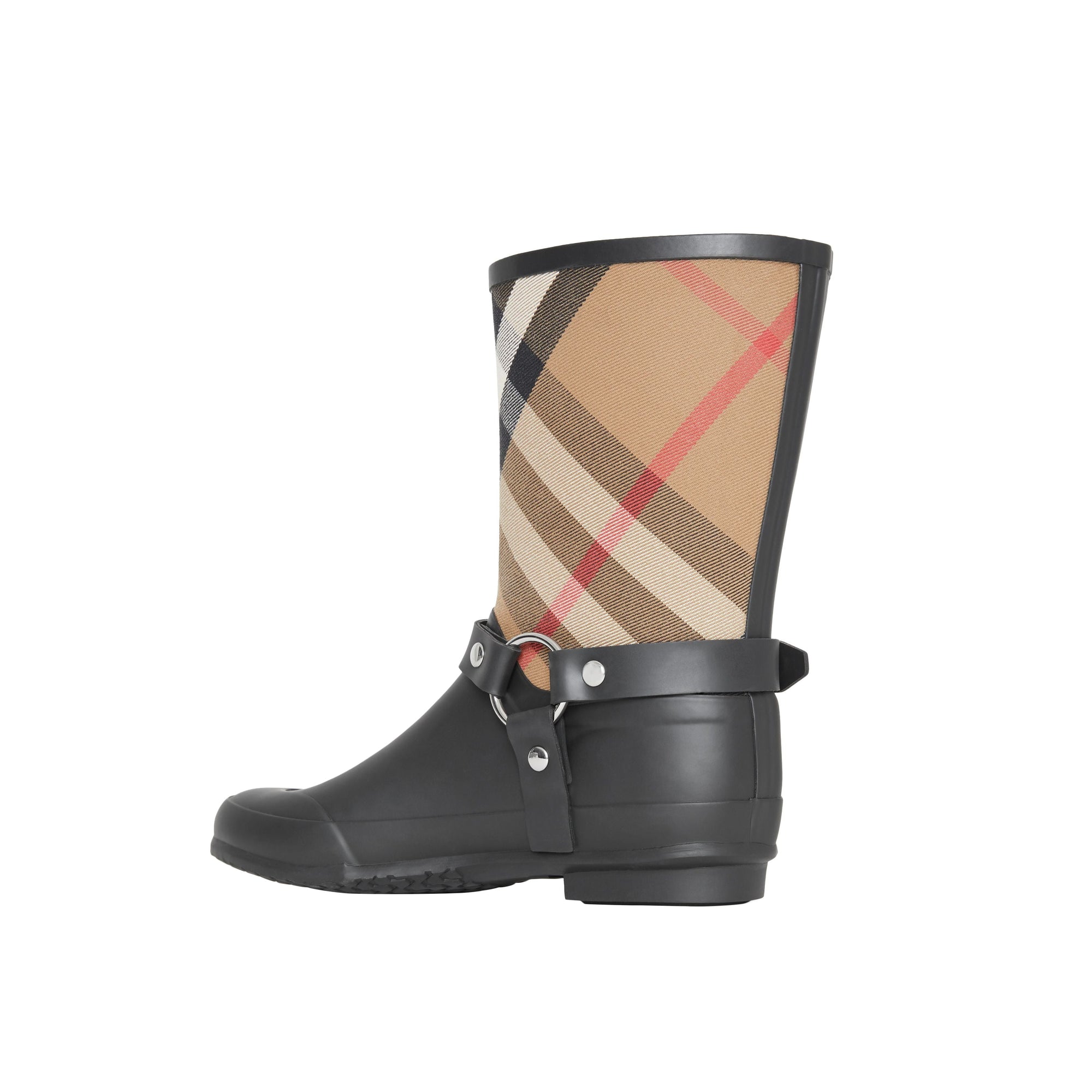 Bottes de pluie à motif check avec sangle à boucle - House Check & Noir