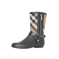 Bottes de pluie à motif check avec sangle à boucle - House Check & Noir