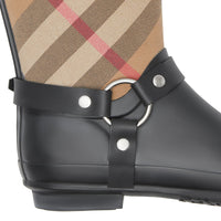 Bottes de pluie à motif check avec sangle à boucle - House check & noir