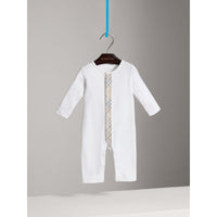 WHITE Combinaison en coton avec garnitures à motif check