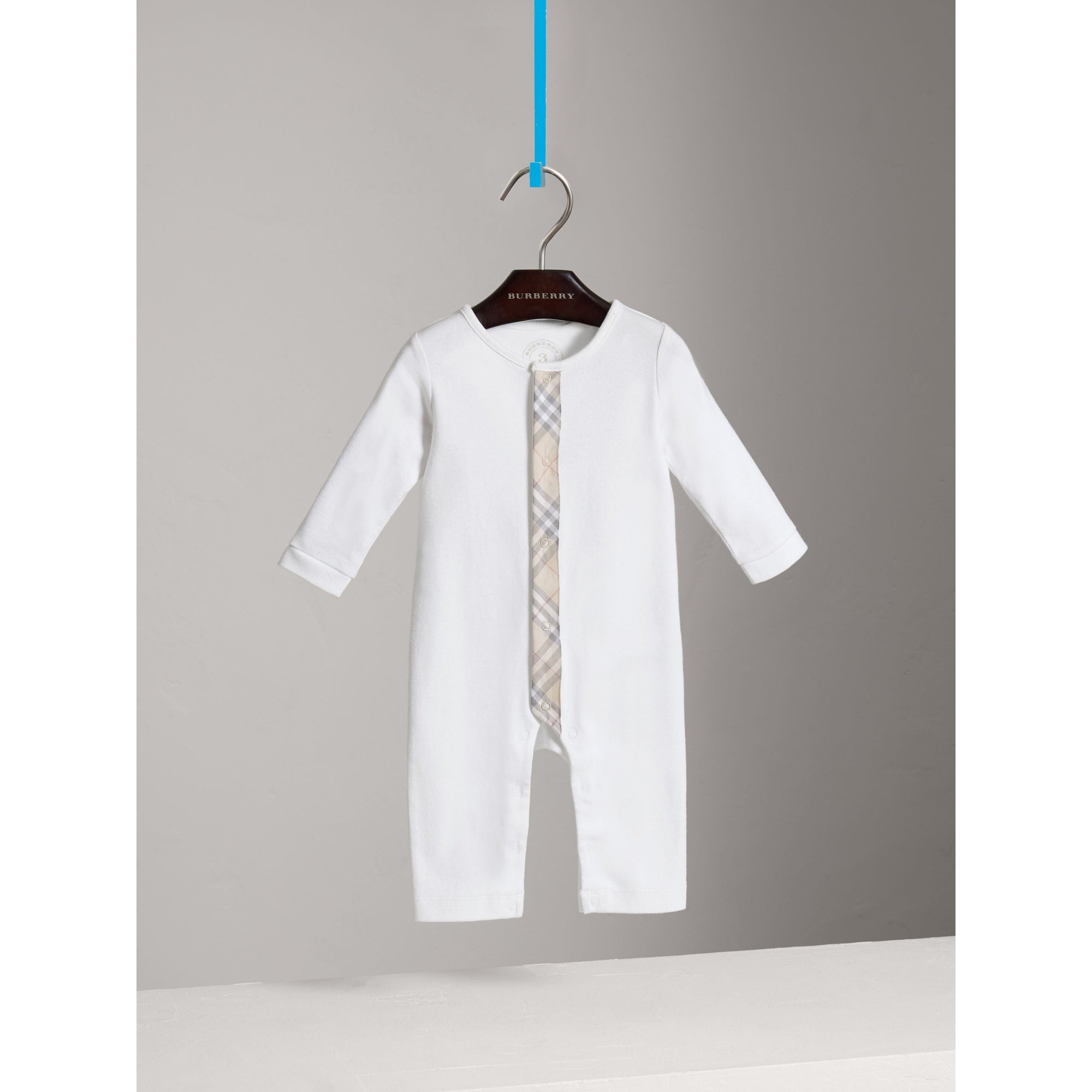 WHITE Combinaison en coton avec garnitures à motif check
