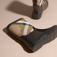 BLACK Bottes de pluie à motif House check et imprimé à étoiles