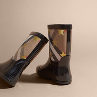 BLACK Bottes de pluie à motif House check et imprimé à étoiles