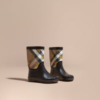 BLACK Bottes de pluie à motif House check et imprimé à étoiles