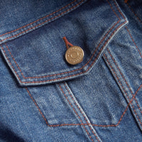 Veste en denim avec détails check - Indigo clair