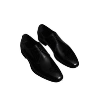 BLACK Chaussures de style derby en cuir avec détails perforés