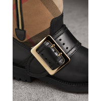 CLASSIC CHECK Bottes en cuir et coton House check avec boucle