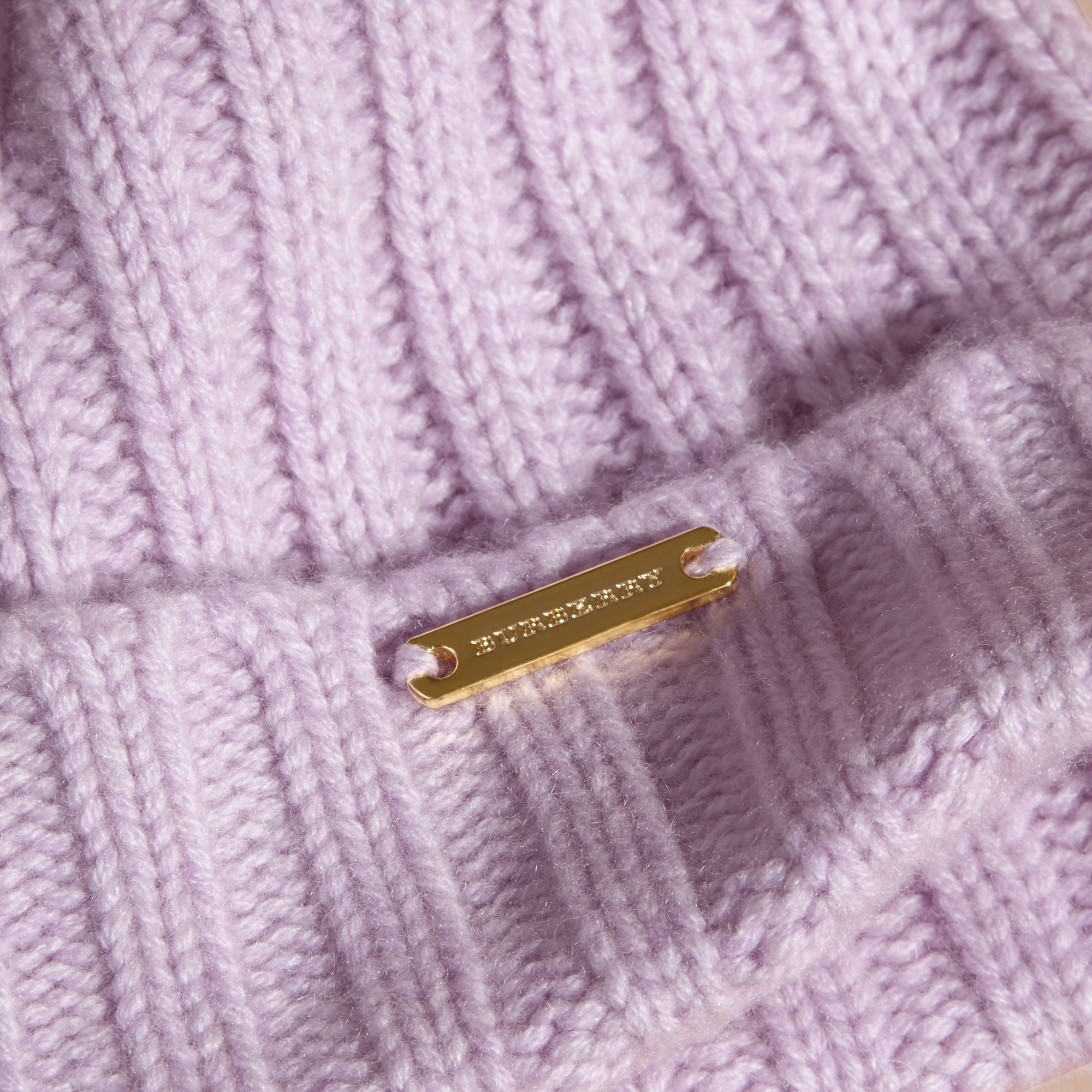 DUSTY LILAC Bonnet en maille côtelée de laine et cachemire