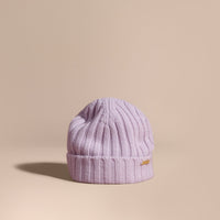 DUSTY LILAC Bonnet en maille côtelée de laine et cachemire