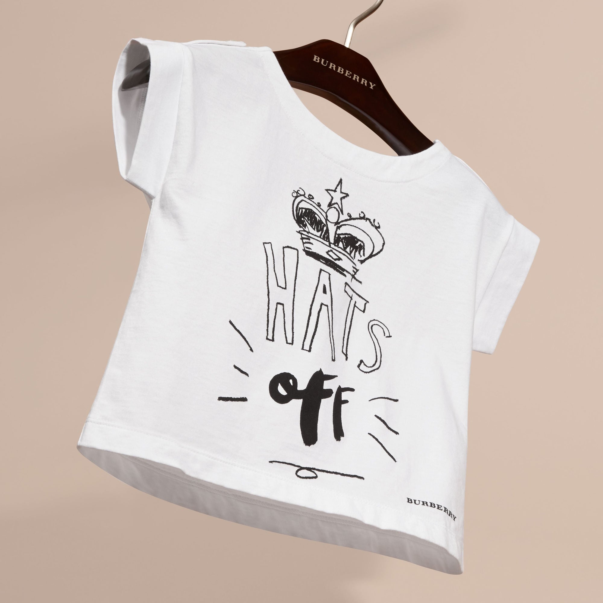 WHITE T-shirt en coton avec motif Hats off