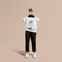 WHITE T-shirt en coton avec motif Hats off
