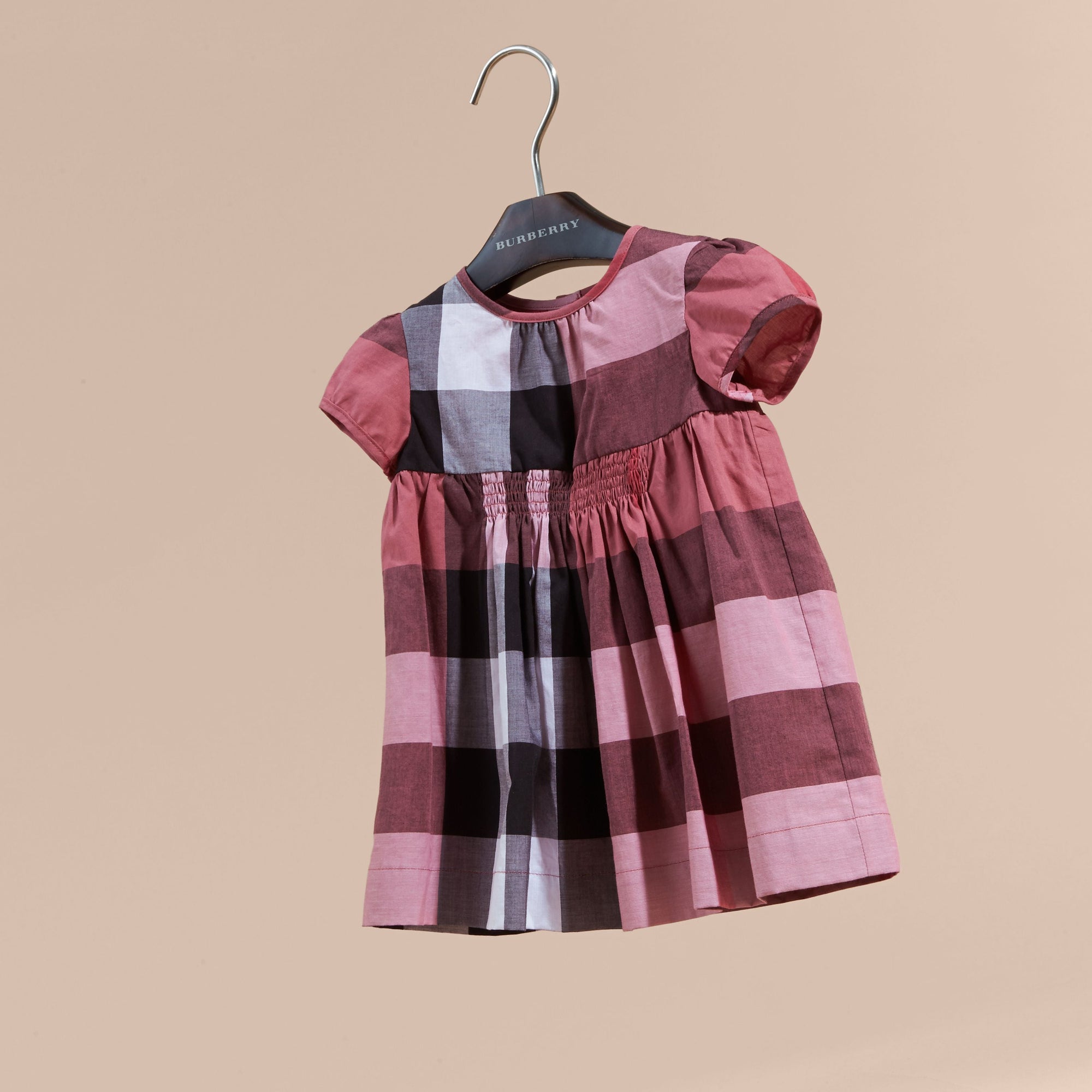 PINK AZALEA Robe en voile de coton à motif check avec mancherons