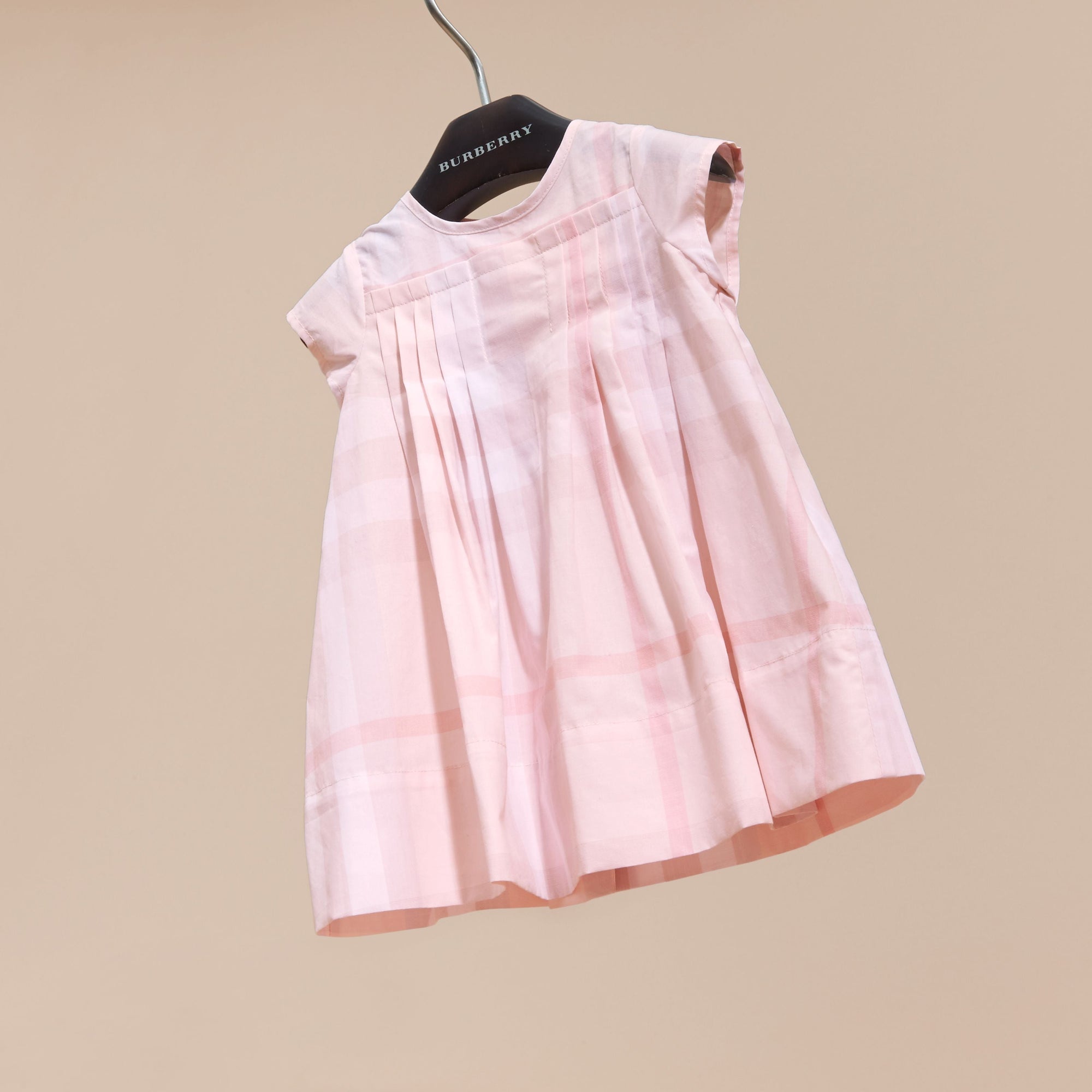 ICE PINK Robe plissée en coton à motif check