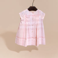 ICE PINK Robe plissée en coton à motif check