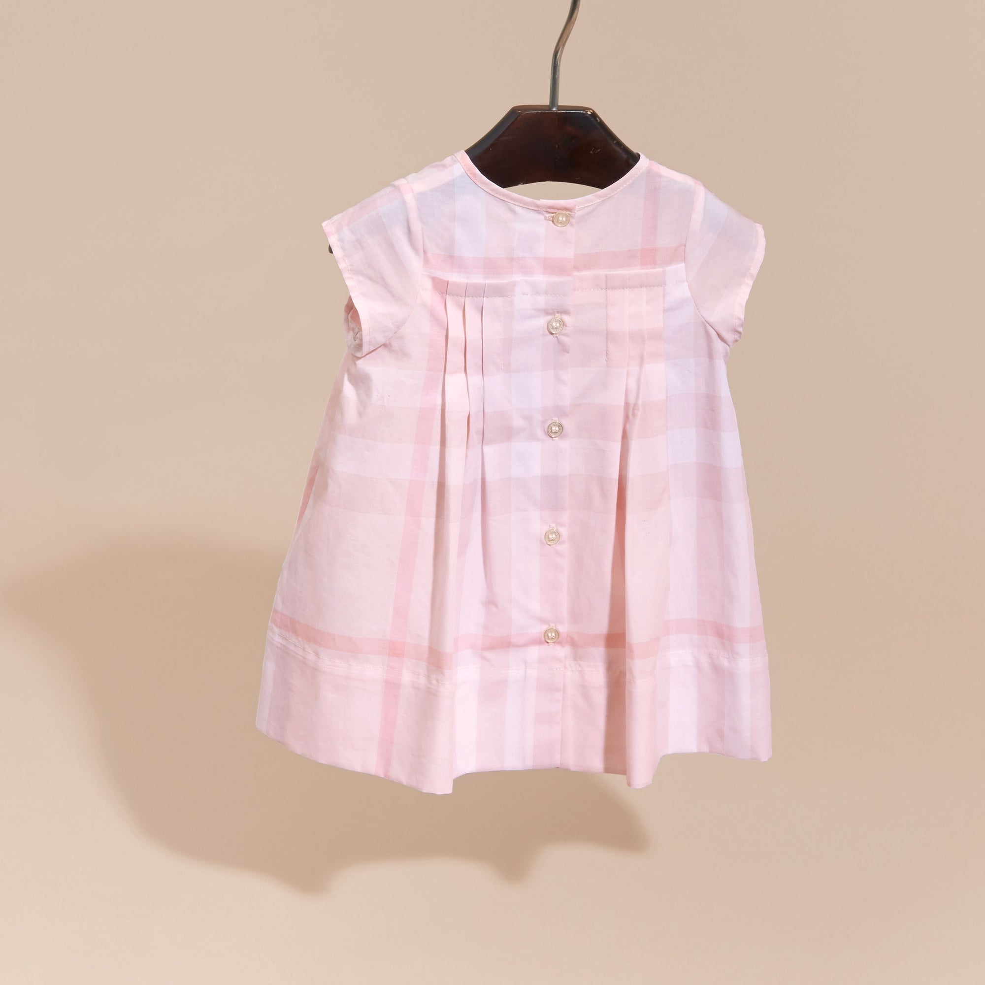 ICE PINK Robe plissée en coton à motif check