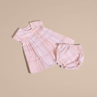 ICE PINK Robe plissée en coton à motif check