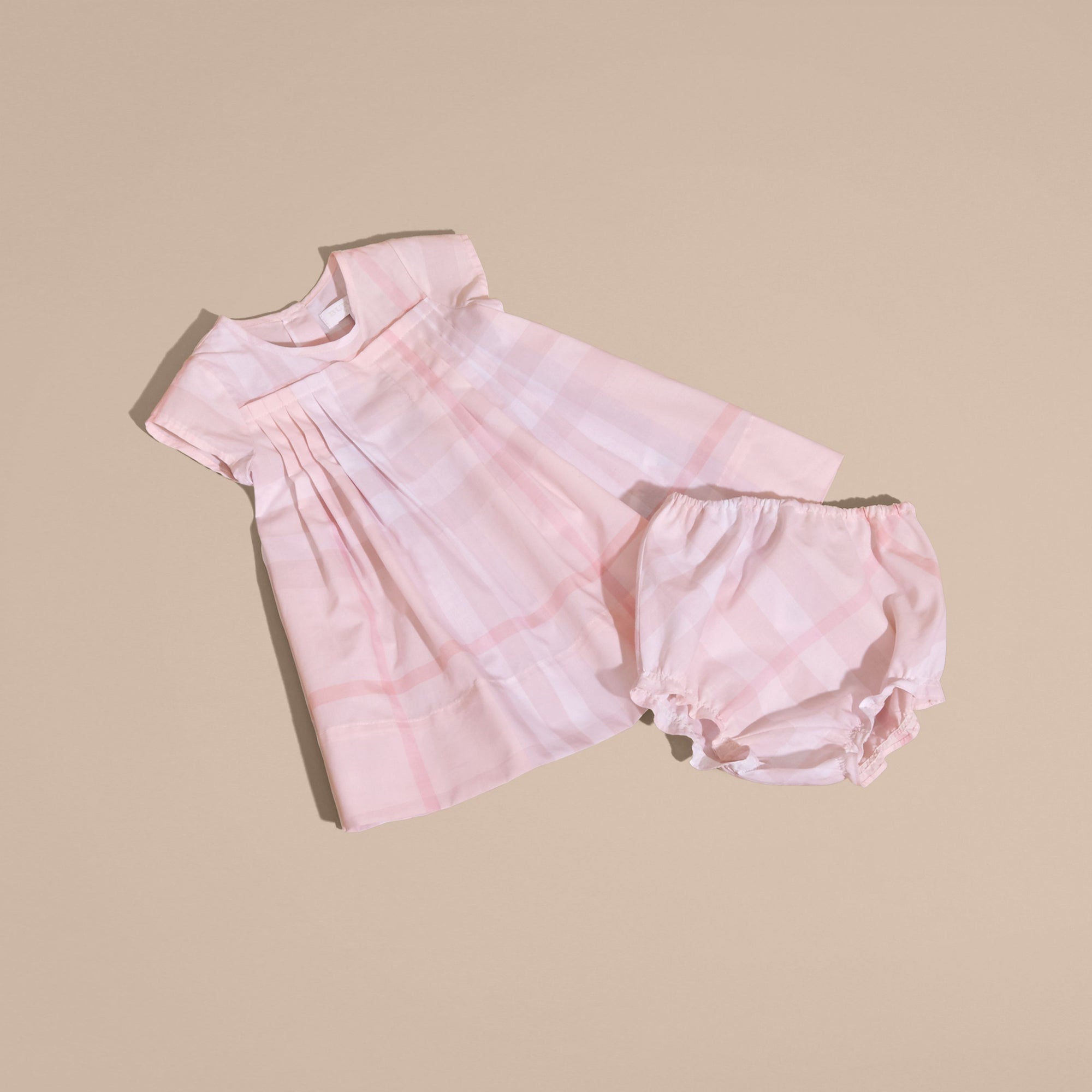 ICE PINK Robe plissée en coton à motif check