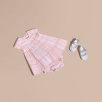 ICE PINK Robe plissée en coton à motif check