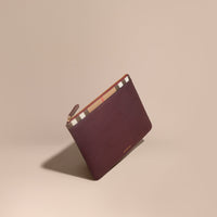 WINE Pochette zippée en cuir grainé et tissu House check