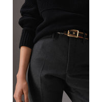 CAMEL/BLACK Ceinture réversible à motif House check avec cuir grainé