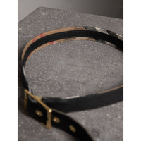 CAMEL/BLACK Ceinture réversible à motif House check avec cuir grainé