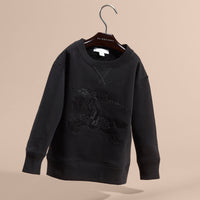 BLACK Sweat-shirt en coton orné du logo du Cavalier