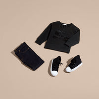 BLACK Sweat-shirt en coton orné du logo du Cavalier