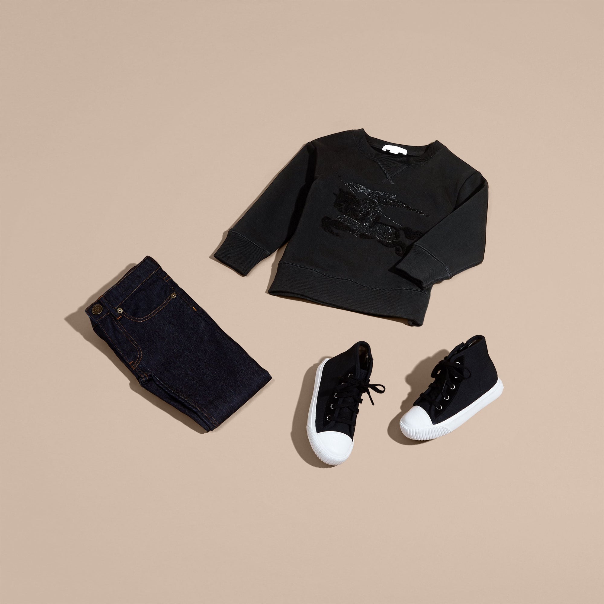 BLACK Sweat-shirt en coton orné du logo du Cavalier
