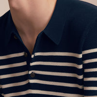 NAVY Polo en maille de coton à rayures