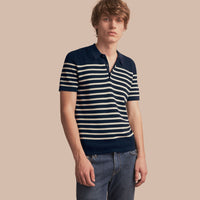 NAVY Polo en maille de coton à rayures