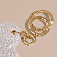 WHITE Bijou porte-clés avec cœur à sequins