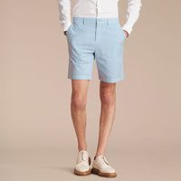 PALE OPAL BLUE Short chino en popeline de coton