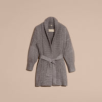 MID GREY MELANGE Manteau portefeuille en laine et cachemire