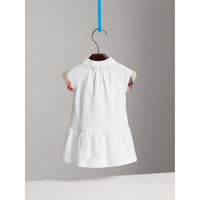 WHITE Robe en piqué de coton extensible à motif check