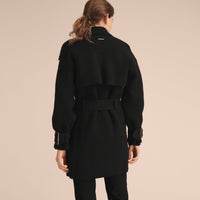 BLACK Trench-coat en maille de laine et cachemire mélangés