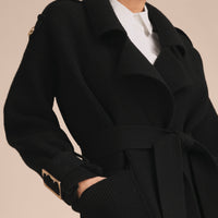 BLACK Trench-coat en maille de laine et cachemire mélangés