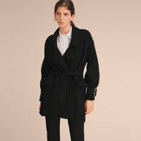 BLACK Trench-coat en maille de laine et cachemire mélangés