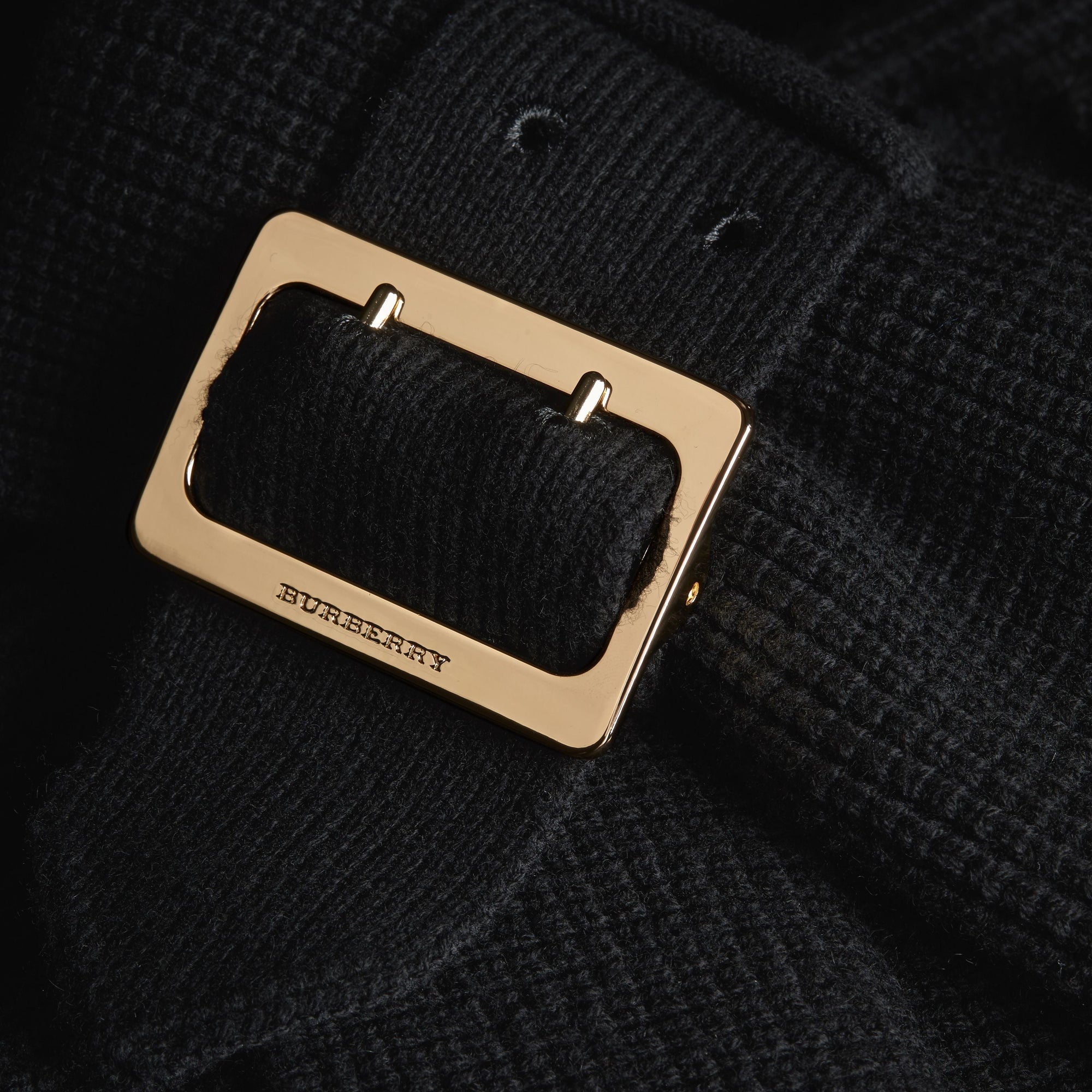 BLACK Trench-coat en maille de laine et cachemire mélangés
