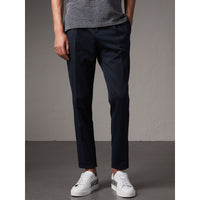 NAVY Costume Travel Tailoring de coupe étroite en coton mélangé