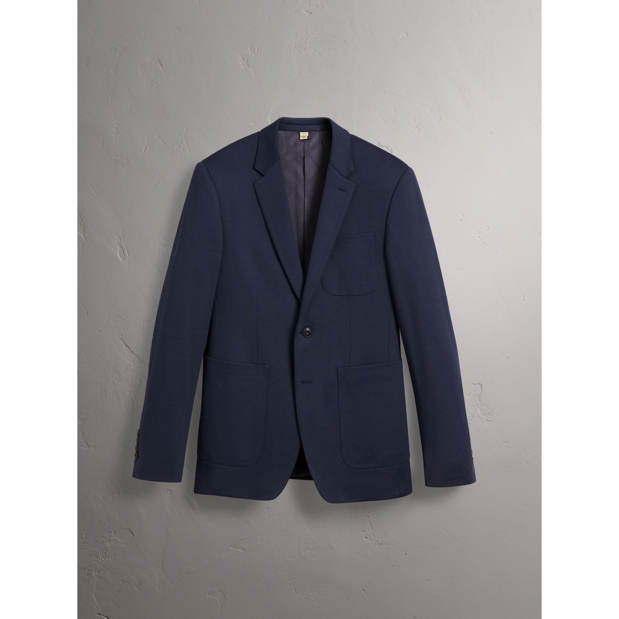 NAVY Costume Travel Tailoring de coupe étroite en coton mélangé