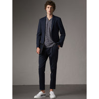 NAVY Costume Travel Tailoring de coupe étroite en coton mélangé