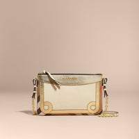 LIMESTONE Clutch en coton House check et cuir