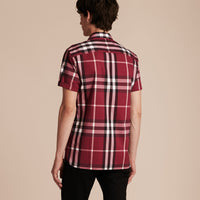 PLUM PINK Chemise à manches courtes en coton extensible avec motif check