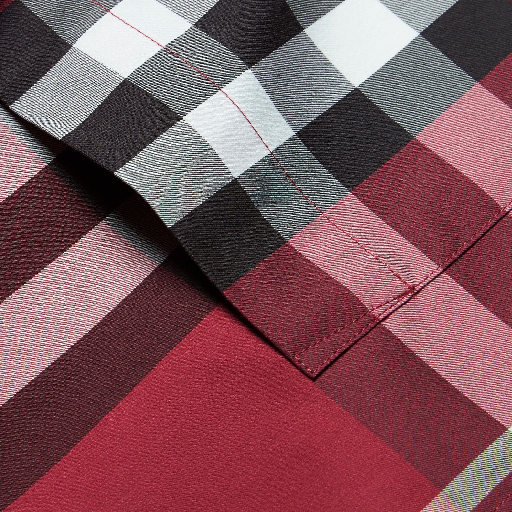 PLUM PINK Chemise à manches courtes en coton extensible avec motif check
