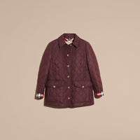 BURGUNDY Veste matelassée avec doublure à motif check